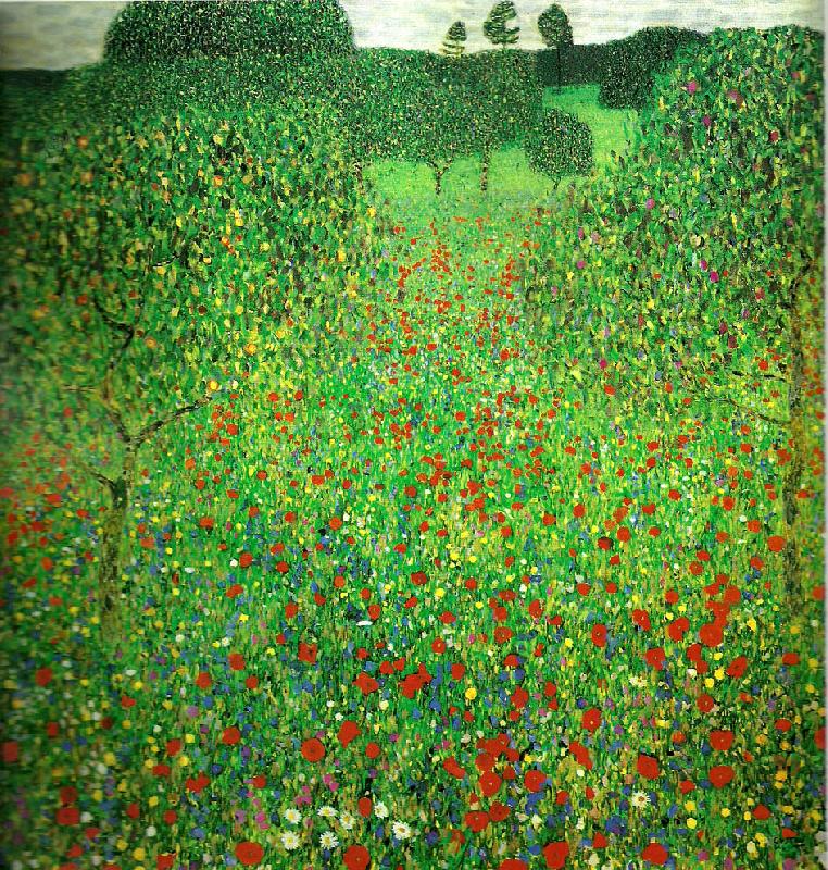 Gustav Klimt vallmofalt oil painting picture